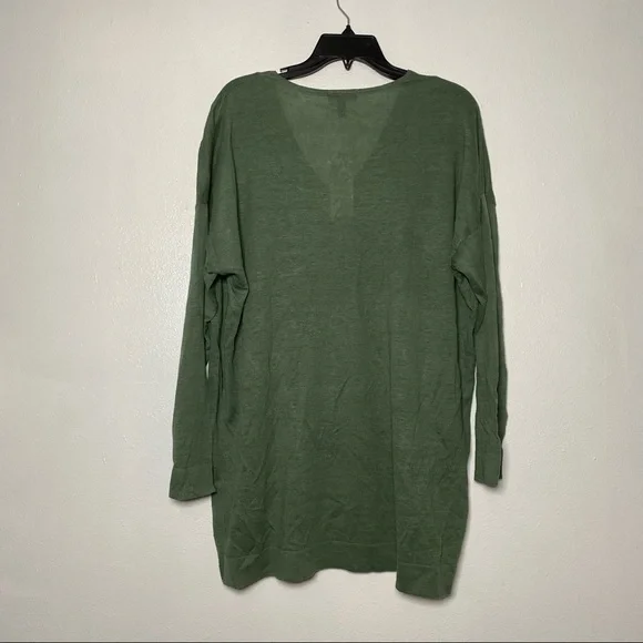 Eileen Fisher V Neck Tunic Sweater Green Nori M XL - Picture 10 of 11